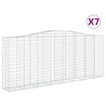 vidaXL Paniers à gabions arqués 7 Pièces 400x50x160/180 cm fer galvanisé