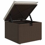 vidaXL Salon de jardin avec coussins 7 Pièces marron résine tressée