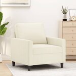 vidaXL Fauteuil Crème 60 cm Velours