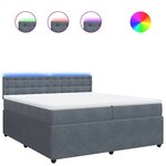 vidaXL Sommier à lattes de lit et matelas Gris foncé 200x200cm Velours