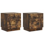 vidaXL Cabinet de chevet 2 Pièces Chêne fumé 43 x 34 5 x 44 5 cm
