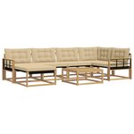 vidaXL Ensemble de canapés d'extérieur 7 pc Blanc et Beige