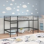 vidaXL Lit mezzanine pour enfants Noir 90 x 200 cm