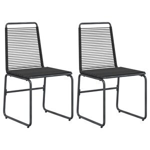vidaXL Chaises de jardin 2 pc Noir Rotin