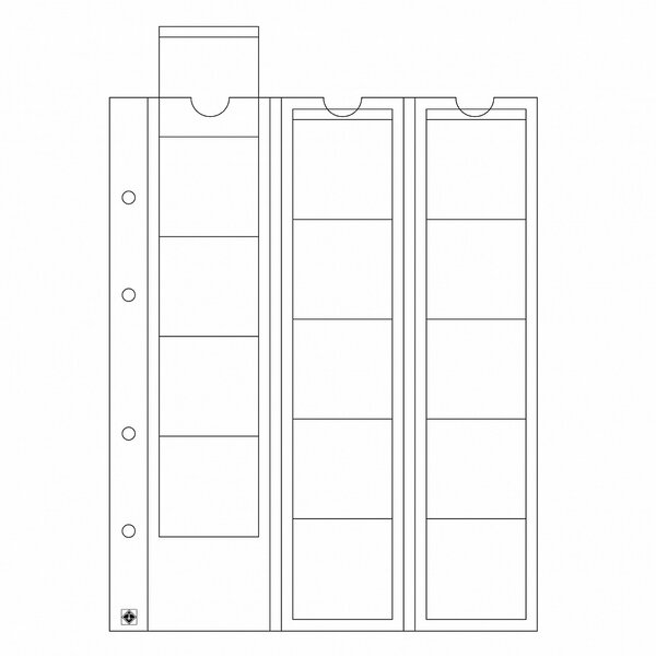 Paquet de 5 feuilles leuchtturm optima pour monnaies d'un diamètre jusqu'à 42 00 mm (338032)