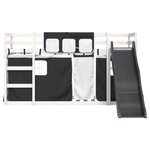 vidaXL Lit superposé sans matelas avec toboggan blanc noir 80x200 cm