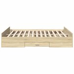vidaXL Cadre de lit avec tiroirs sans matelas chêne sonoma 140x200 cm