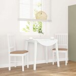vidaXL Chaises à manger coussins 2 Pièces blanc bois massif caoutchouc