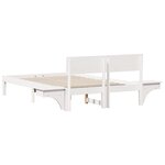 vidaXL Cadre de lit avec tables de chevet Blanc Bois massif en pin