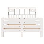 vidaXL Lit bibliothèque sans matelas blanc 140x200 cm bois pin massif