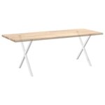 vidaXL Pieds de table à manger en forme de X 2 pièces blanc 80 x (72-73) cm acier