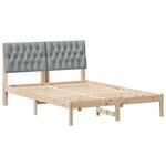 vidaXL Cadre de lit avec tête de lit rembourrée Marron 150 x 200 cm