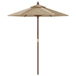 vidaXL Parasol de jardin avec mât en bois taupe 196x231 cm