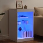 vidaXL Buffet avec lumières LED blanc 41x37x67 cm