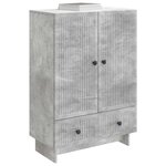 vidaXL Buffet Gris Béton 66 x 34 5 x 95 cm Bois d’ingénierie