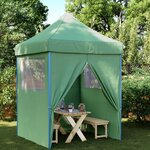 vidaXL Tente de réception pliable escamotable 4 parois latérales vert