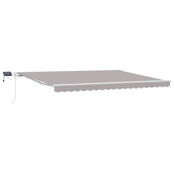 Store Rétractable Manuel vidaXL avec LED Gris Clair 450x350 cm