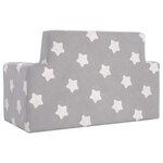 vidaXL Canapé pour enfants à 2 places Gris clair étoiles Peluche douce