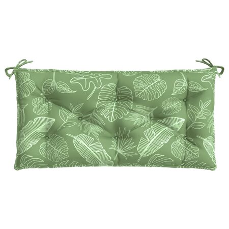 vidaXL Coussin de banc de jardin motif de feuilles 110x50x7 cm tissu