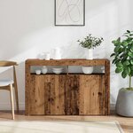 vidaXL Buffet et lumières LED vieux bois 115 5x30x75cm bois ingénierie