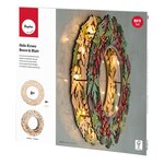 Kit couronne en bois à faire soi-même - feuilles et baies effet 3d - 35 cm