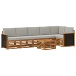 vidaXL Ensemble de canapé d'angle 6 Pièces Naturel et gris clair