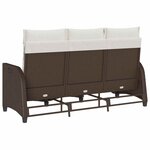 vidaXL Canapé de jardin inclinable coussins forme L marron polyrotin