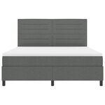 vidaXL Lit à ressorts box avec matelas & LED gris foncé 180 x 200 cm toile