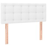 vidaXL Sommier à lattes de lit avec matelas Blanc 90x200 cm Similicuir
