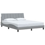 vidaXL Cadre de lit sans matelas Hanko gris clair 160x200 cm tissu