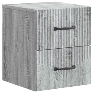 vidaXL Cabinet de chevet mural Sonoma gris 34 5 x 33 x 40 cm