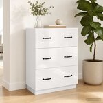 vidaXL Armoire à tiroirs Blanc 66 x 34 5 x 87 cm Bois d'ingénierie