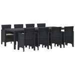 vidaXL Ensemble de salle à manger pour jardin 9 pc Anthracite