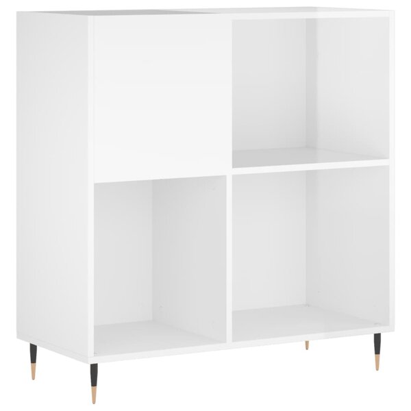 vidaXL Armoire à disques blanc brillant 84 5x38x89cm bois d'ingénierie