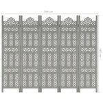 vidaXL Cloison de séparation 5 panneaux Gris 200x165 cm Bois manguier