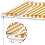 vidaXL Auvent automatique capteur de vent et LED 300x250cm Jaune/blanc