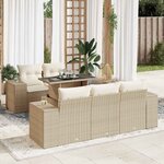 vidaXL Salon de jardin avec coussins 6 Pièces beige résine tressée