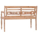 vidaXL Banc Batavia 120 cm Huilé en blanc Bois de teck solide