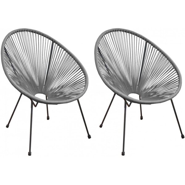 Fauteuil fil de jardin en métal et résine tressée rio (lot de 2)