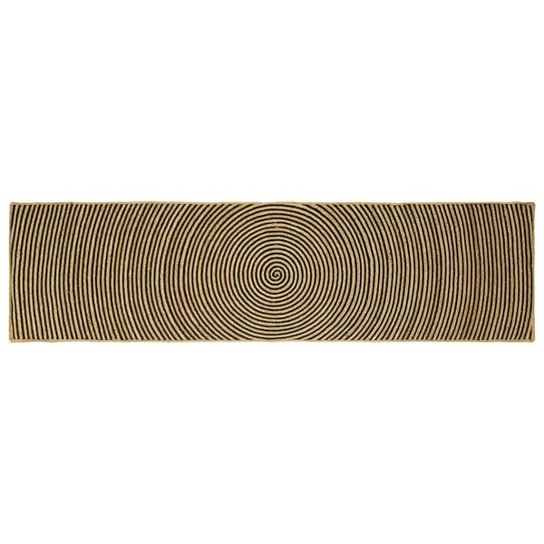 vidaXL Tapis Naturel et Noir 80 x 300 cm Jute
