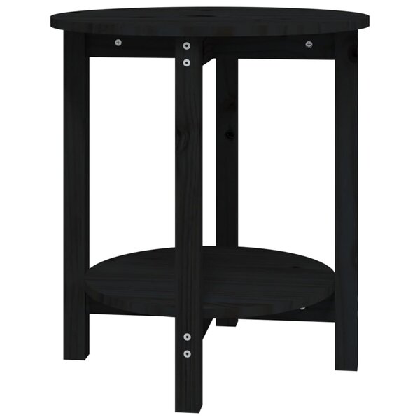 vidaXL Table basse Noir Ø 55x60 cm Bois massif de pin