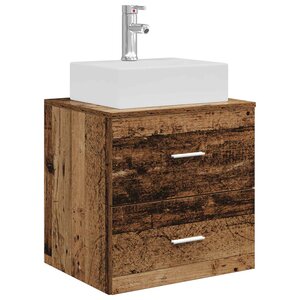vidaXL Vanité de lavabo mural Bois ancien 49 5 x 41 x 62 5 cm