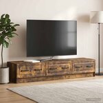 vidaXL Meuble TV Chêne fumé 147 x 34 5 x 27 cm Bois d'ingénierie