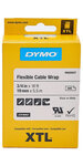Dymo xtl - enrobage flexible de câbles en nylon  19mm x 5.5m - noir sur blanc