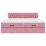 vidaXL Cadre de lit ottoman avec matelas rose 180x200 cm velours