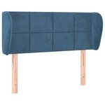 vidaXL Tête de lit avec oreilles Bleu foncé 83x23x78/88 cm Velours