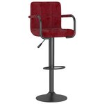 vidaXL Tabourets de bar lot de 2 rouge bordeaux velours