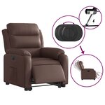vidaXL Fauteuil inclinable électrique marron similicuir