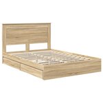 vidaXL Lit de Rangement Chêne Sonoma 150 x 200 cm Bois d'ingénierie