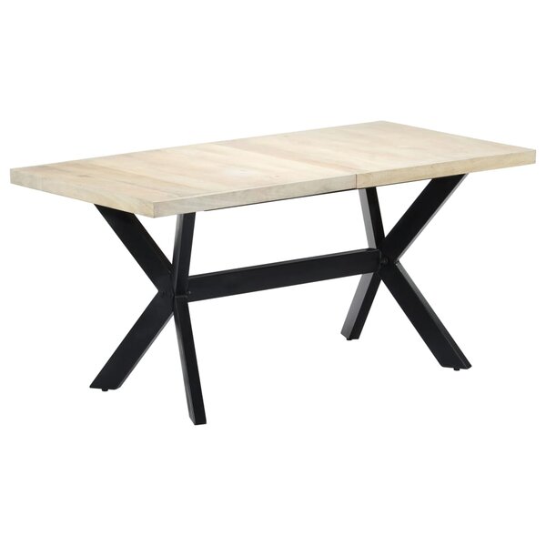 vidaXL Table à dîner Blanc 160x80x75 cm Bois de manguier massif